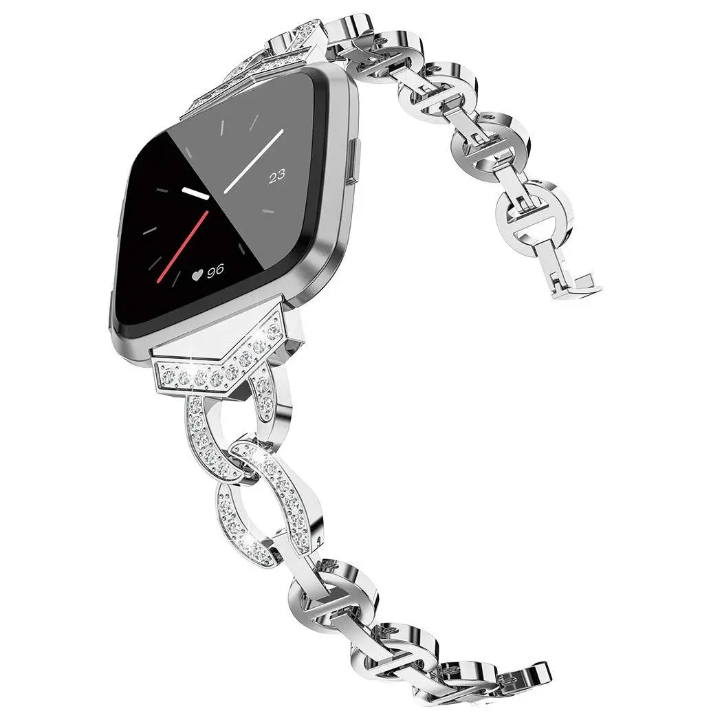 Watch Stainless Steel Metal Strap With Diamonds