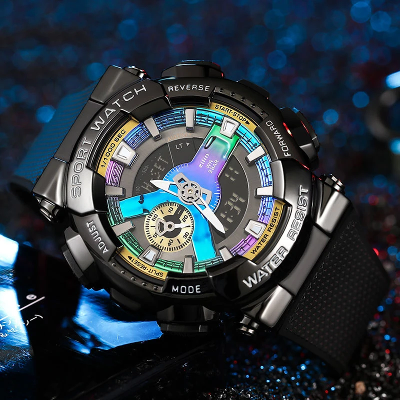 Outdoor Luminous Dual Display Waterproof Electronic Watch