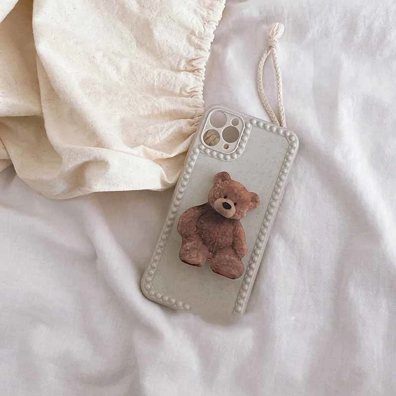 Simple And Cute Bear Mobile Phone Case Holder