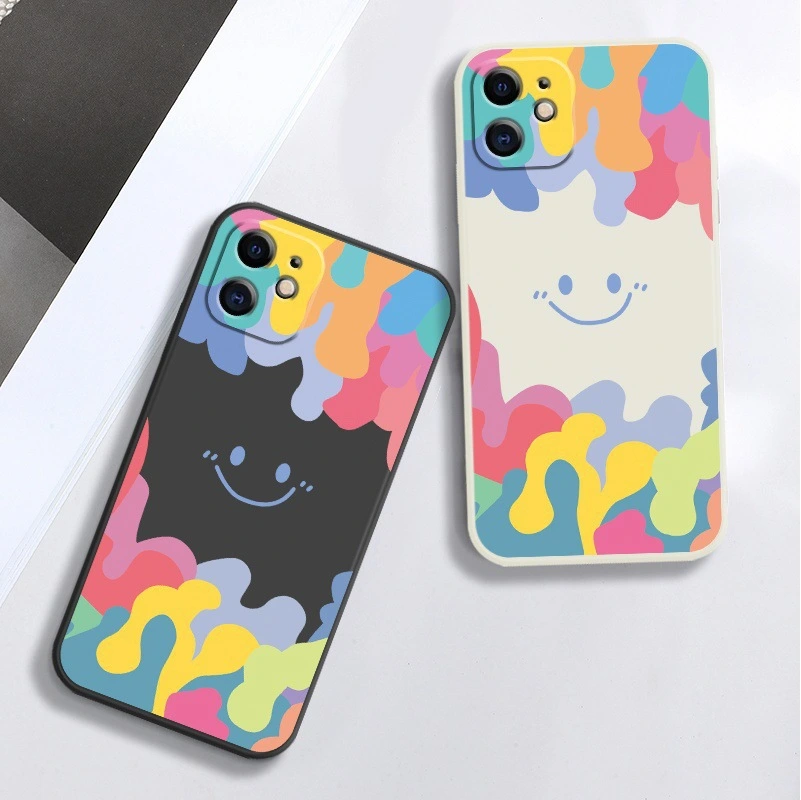 New Style Silicone Phone Case Rainbow Smiley