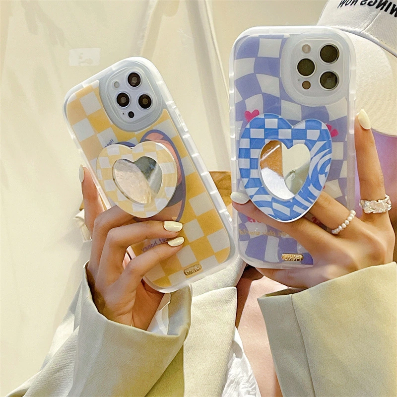 Laser Lattice Love For Makeup Mirror Phone Case