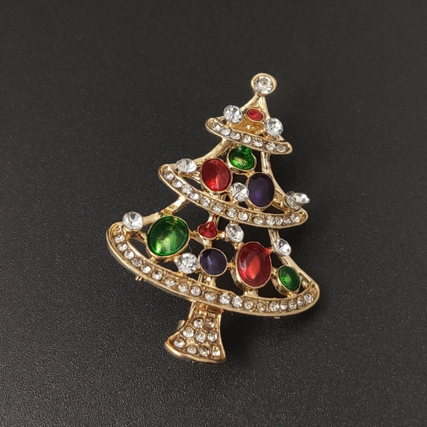 Fashion Christmas Bell Alloy Diamond Brooch