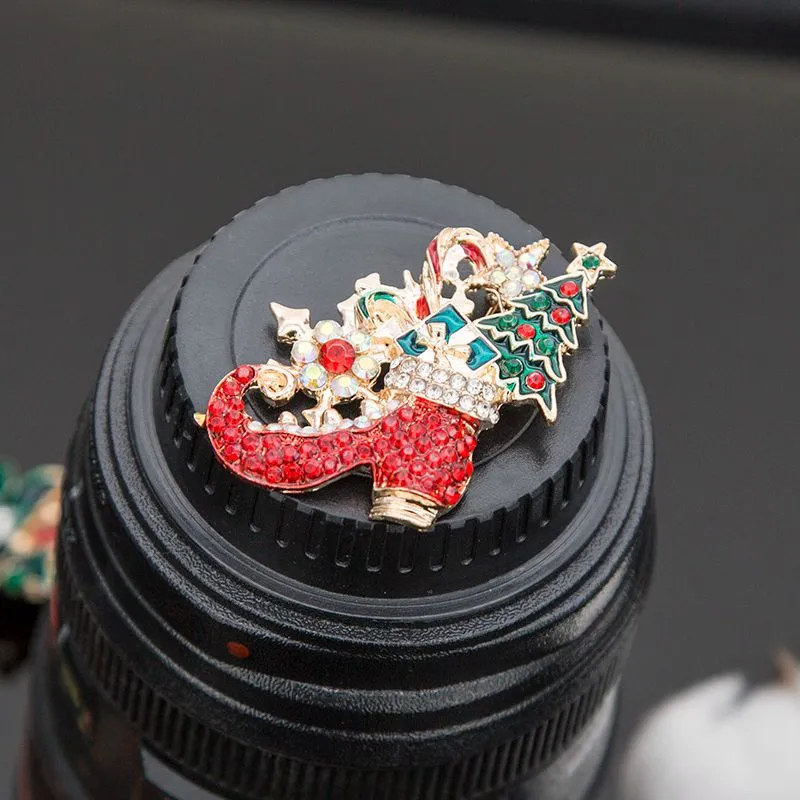 Diamond-studded Christmas Tree Boots Alloy Brooch Women