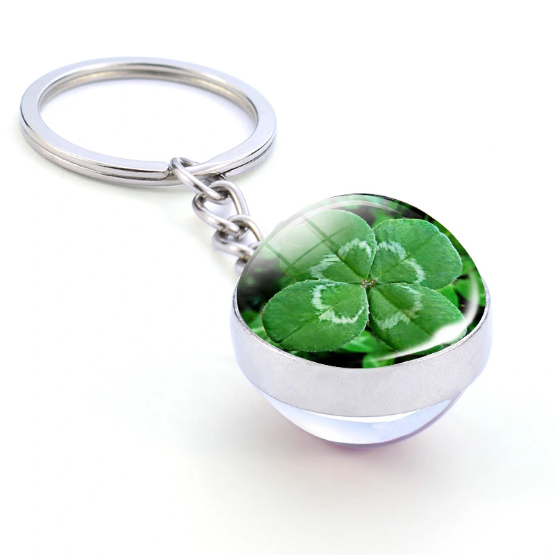 Glass Ball Double-sided Keychain Crystal Jewelry