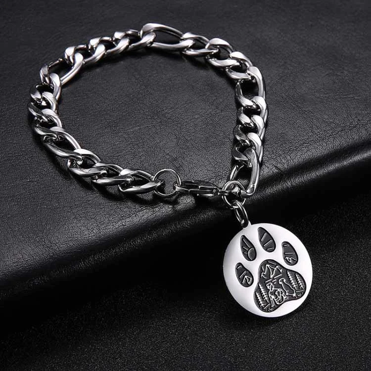 Fashionable Titanium Steel Cute Dog Claw Bracelet