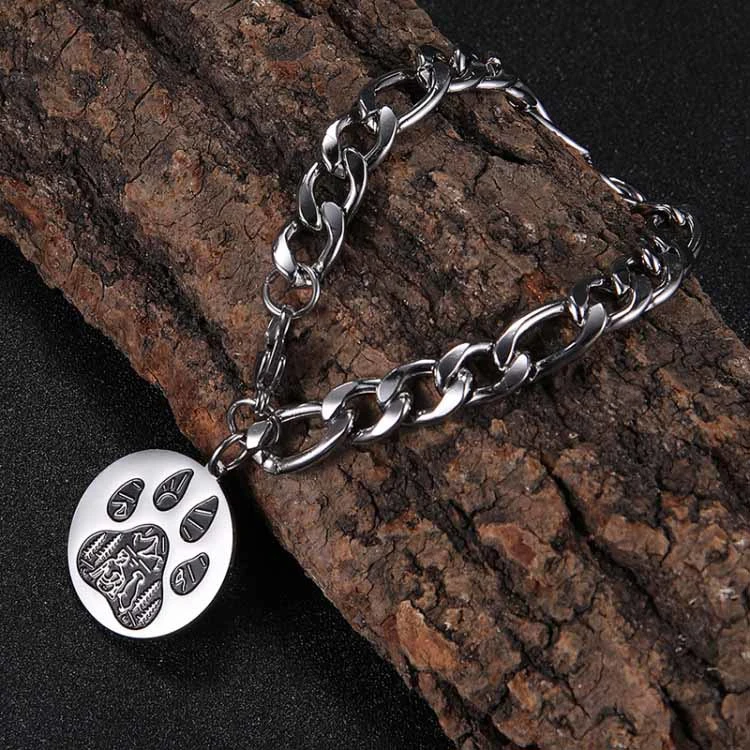 Fashionable Titanium Steel Cute Dog Claw Bracelet