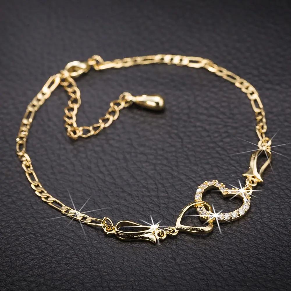 Bohemian Women's Ankle Bracelet Hollow Heart Shaped