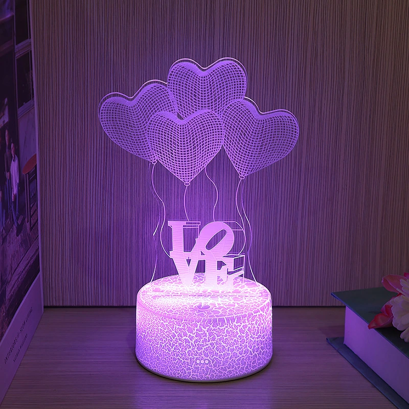 Newest Kid Light Night 3D LED Night Light Creative Table Bedside Lamp Romantic Balloon Love Light Kids Gril Home Decoration Gift