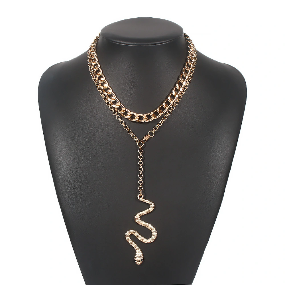 Alloy Animal Snake Shape Pendant Necklace Set