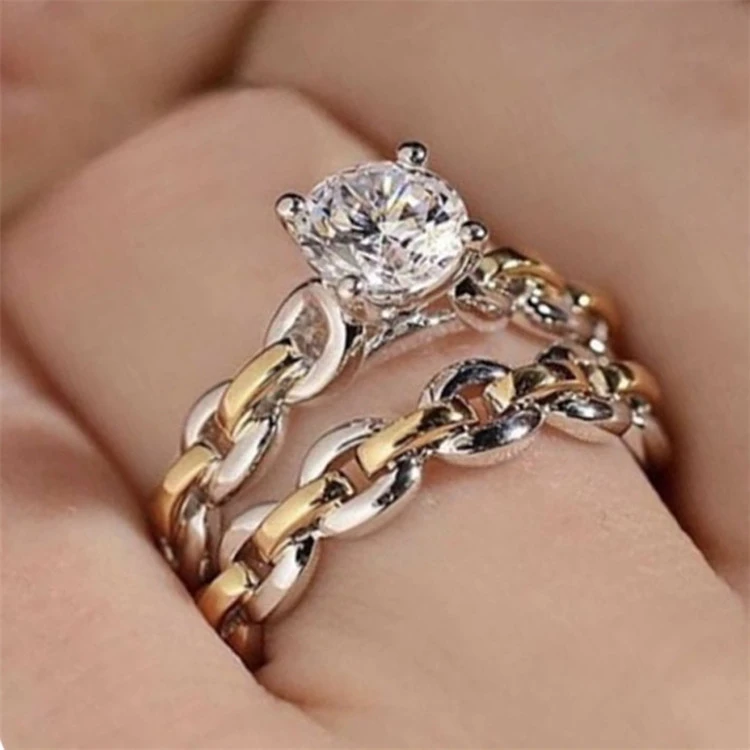 New Diamond Set Chain Ring Color Separation
