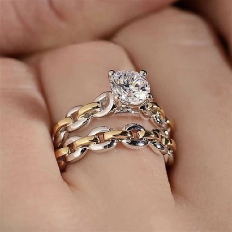 New Diamond Set Chain Ring Color Separation
