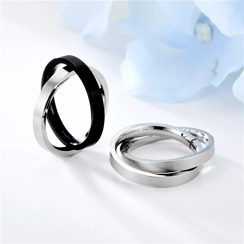 Pressure Relief Rotary Stainless Steel Love Ring For Women