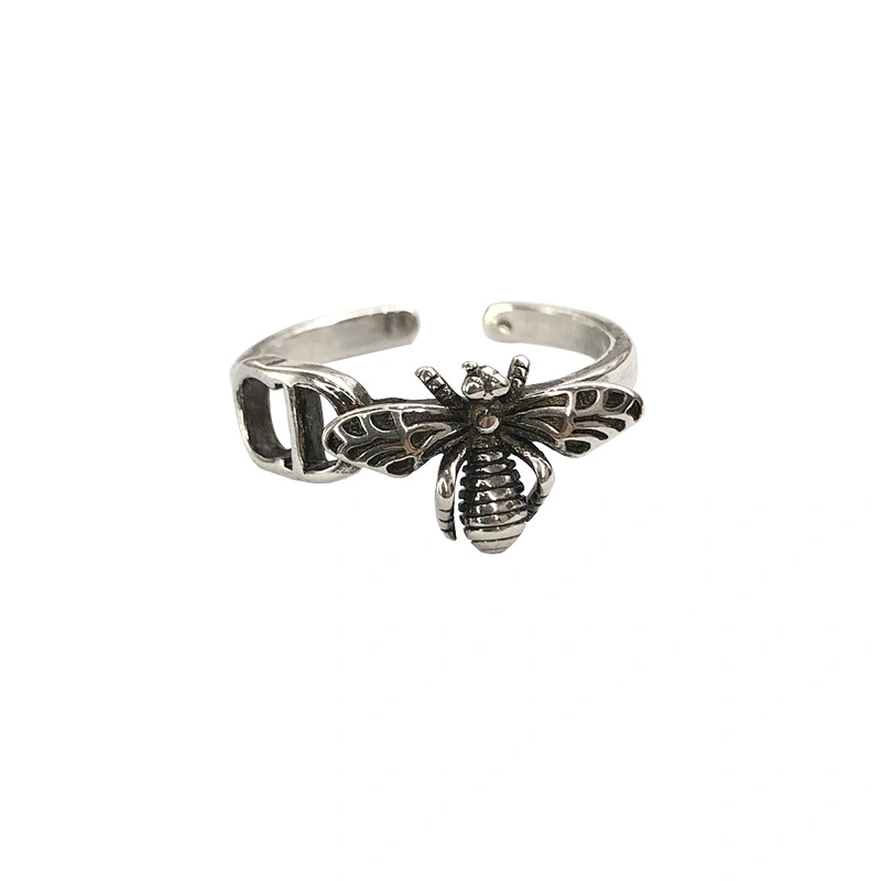 Non - Fading Ring Female Sterling Silver Bee