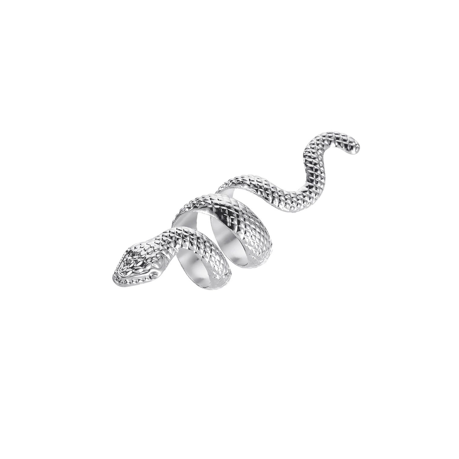 Retro Exaggerated Alloy Animal Snake Print Ring