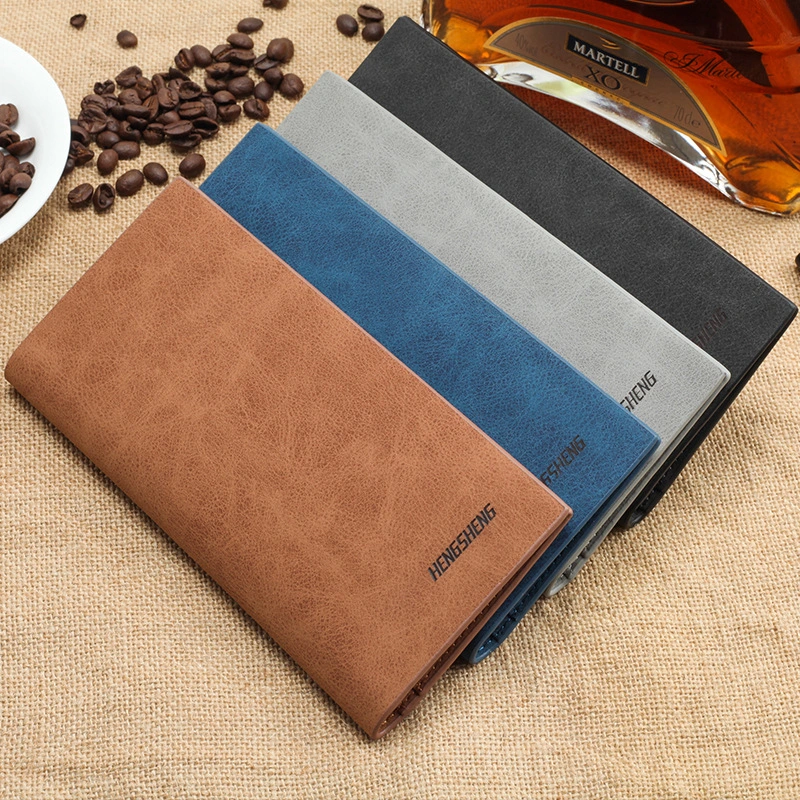 Men's Wallet Long Retro Thin Frosted Soft