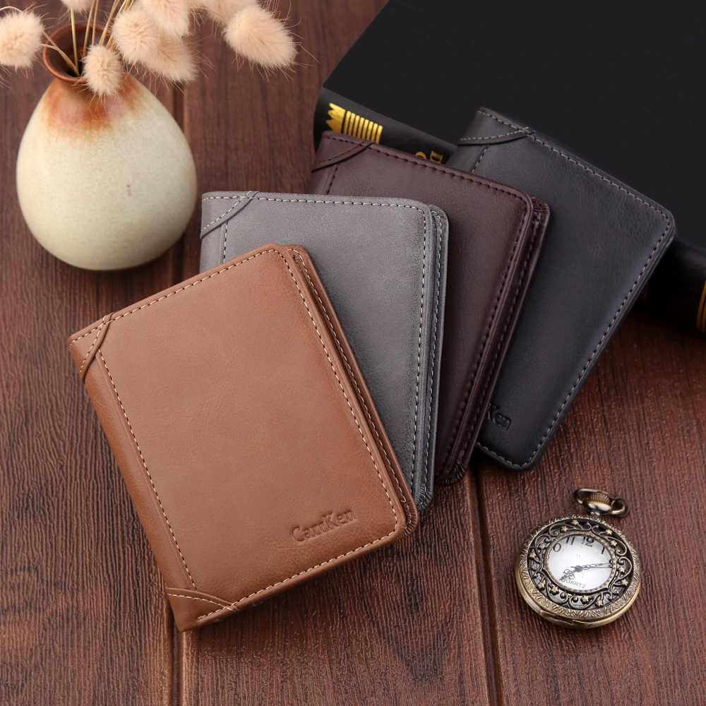 Men's Wallet Short Multi-card Seat Button Bag