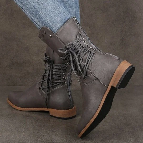 Medium Boot Large Size Flat Rivet Martin Boots