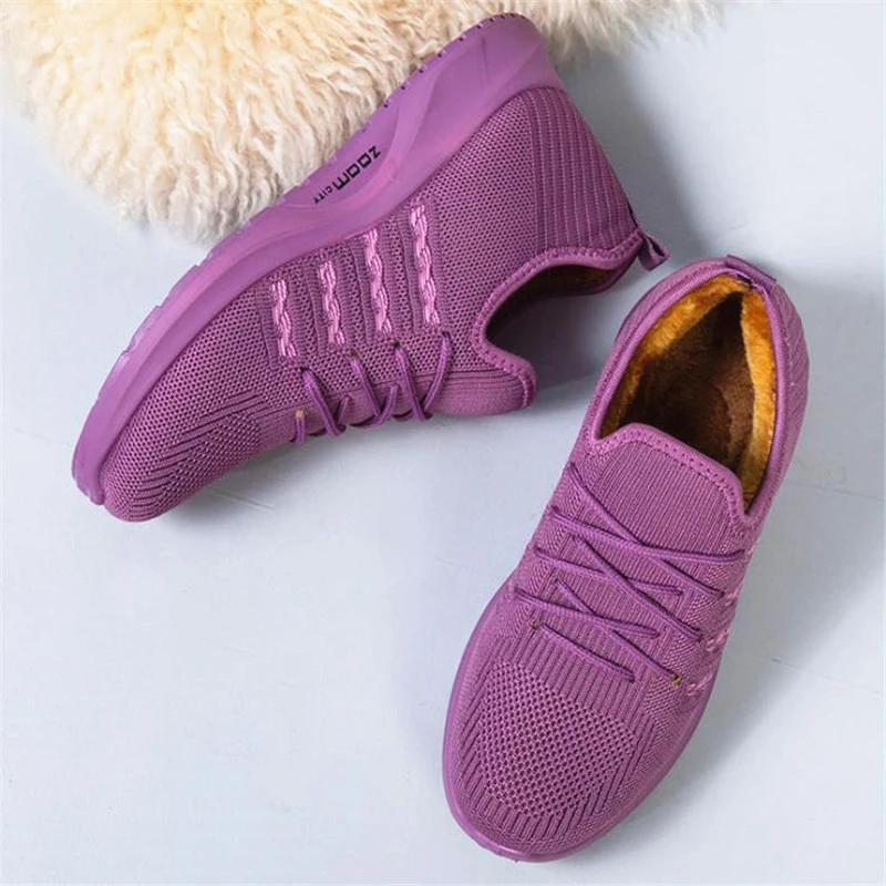 Old Beijing Women's Cloth Shoes Winter Plus Velvet To Keep Warm Flat-bottom Non-slip