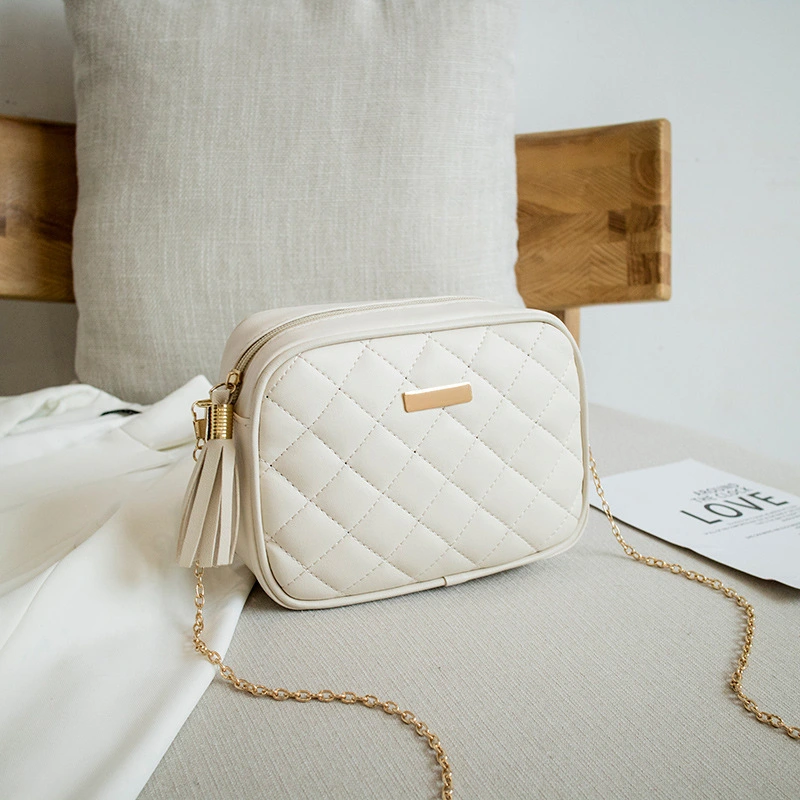 Showline Lingge Tassel Camera One-shoulder Diagonal Chain Mobile Phone Bag
