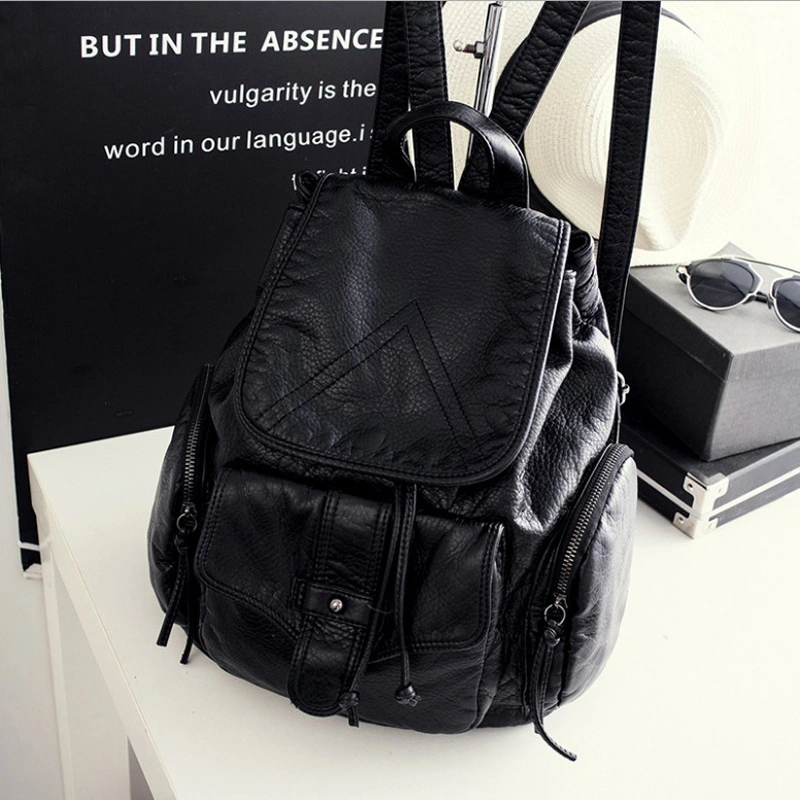 Soft Leather Ladies Backpack All-match Mother Bag Tide