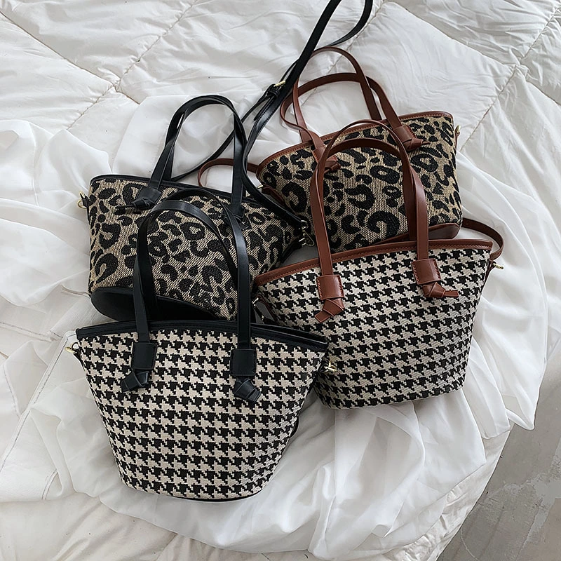 Leopard Print Houndstooth Trend Handbag Personality Foreign