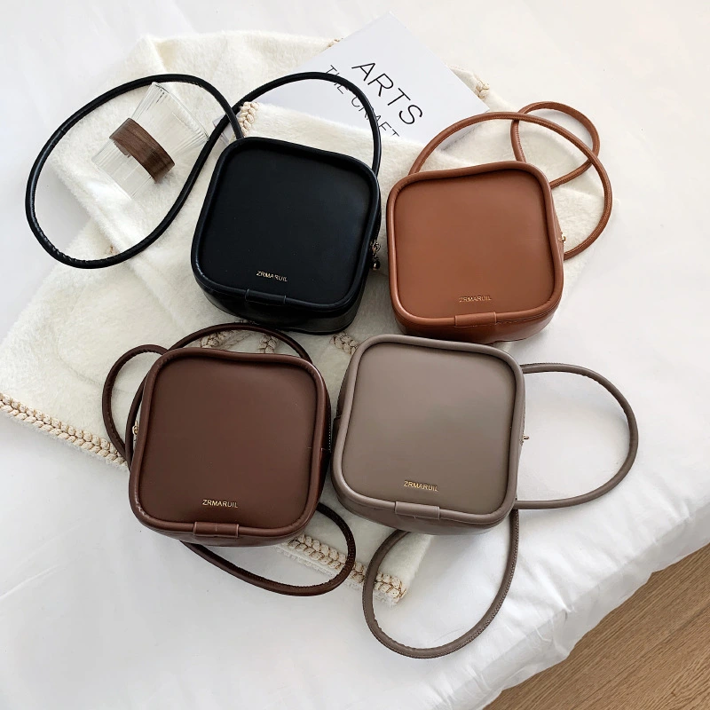 Small Square Bag Solid Color PU Small