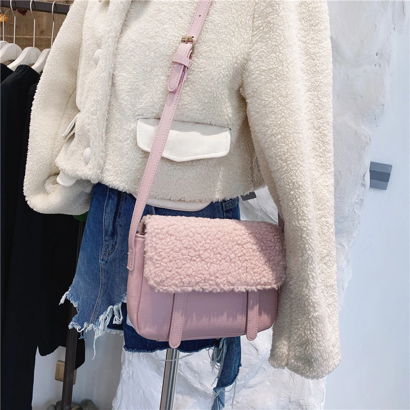 Winter Lamb Plush One-shoulder Messenger Bag