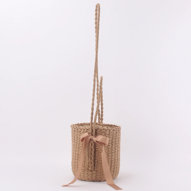 One-shoulder Hand-carried Cross-body Bucket Woven Bag