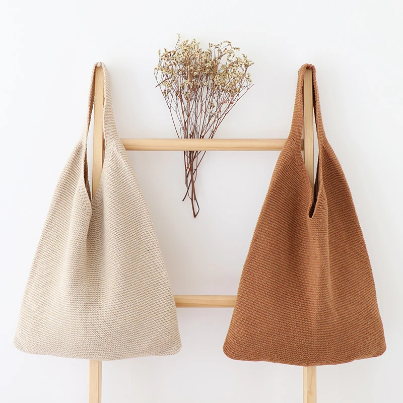 Vintage Woolen Autumn And Winter Portable Shopping Bag