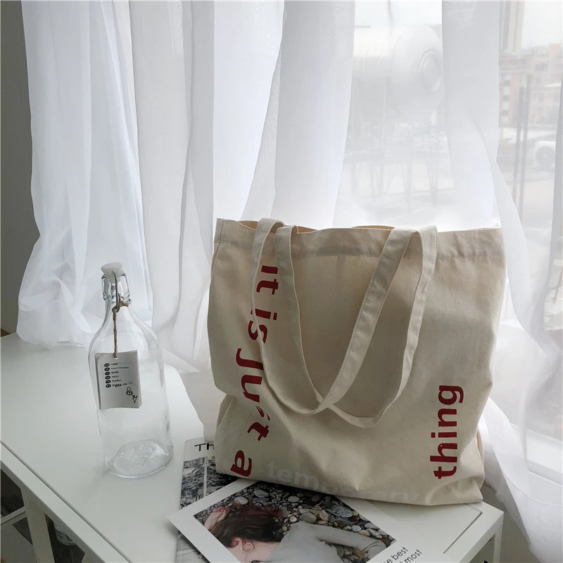 Simple Student Canvas Bag Portable Shopping