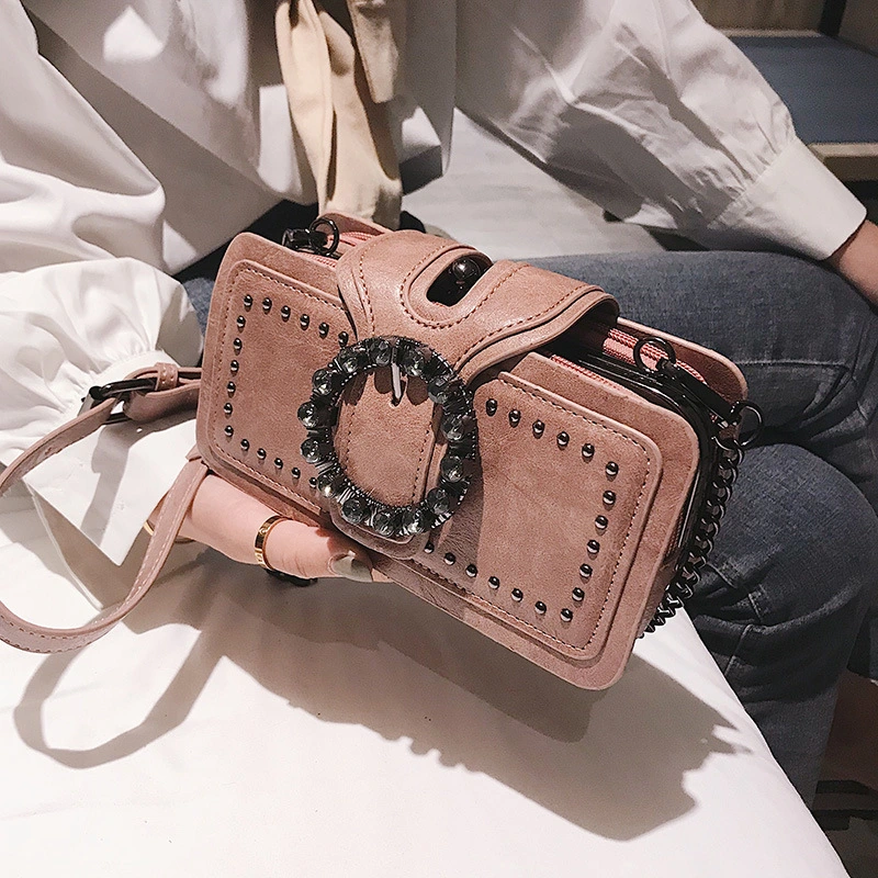 Retro Diamond-studded Small Square Bag Korean Messenger Bag