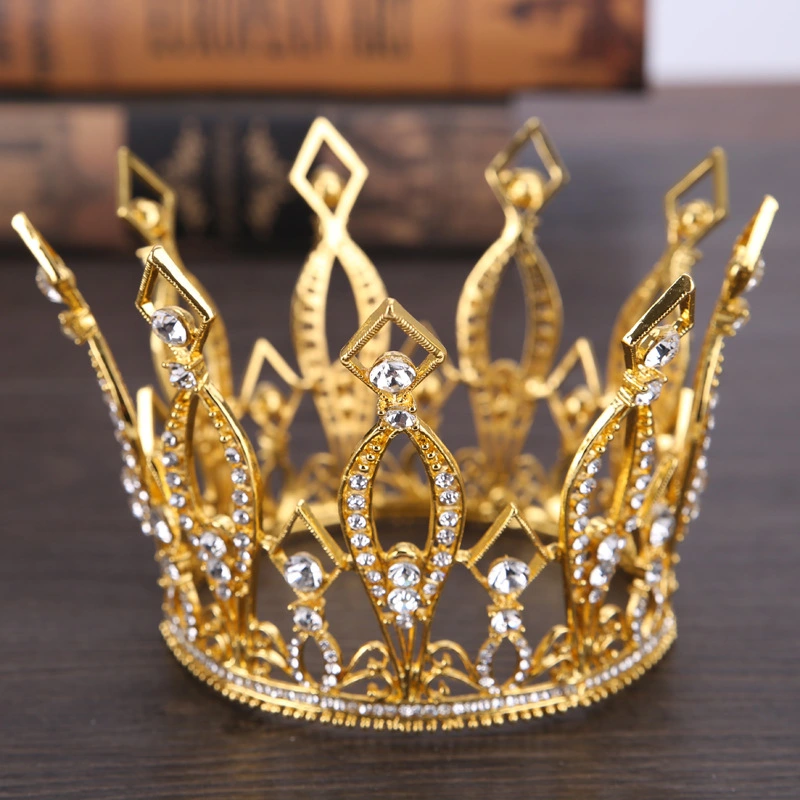 Golden King Crown Bride Full Circle Noble Crown Performance Decoration Photo Studio Shooting Accessories