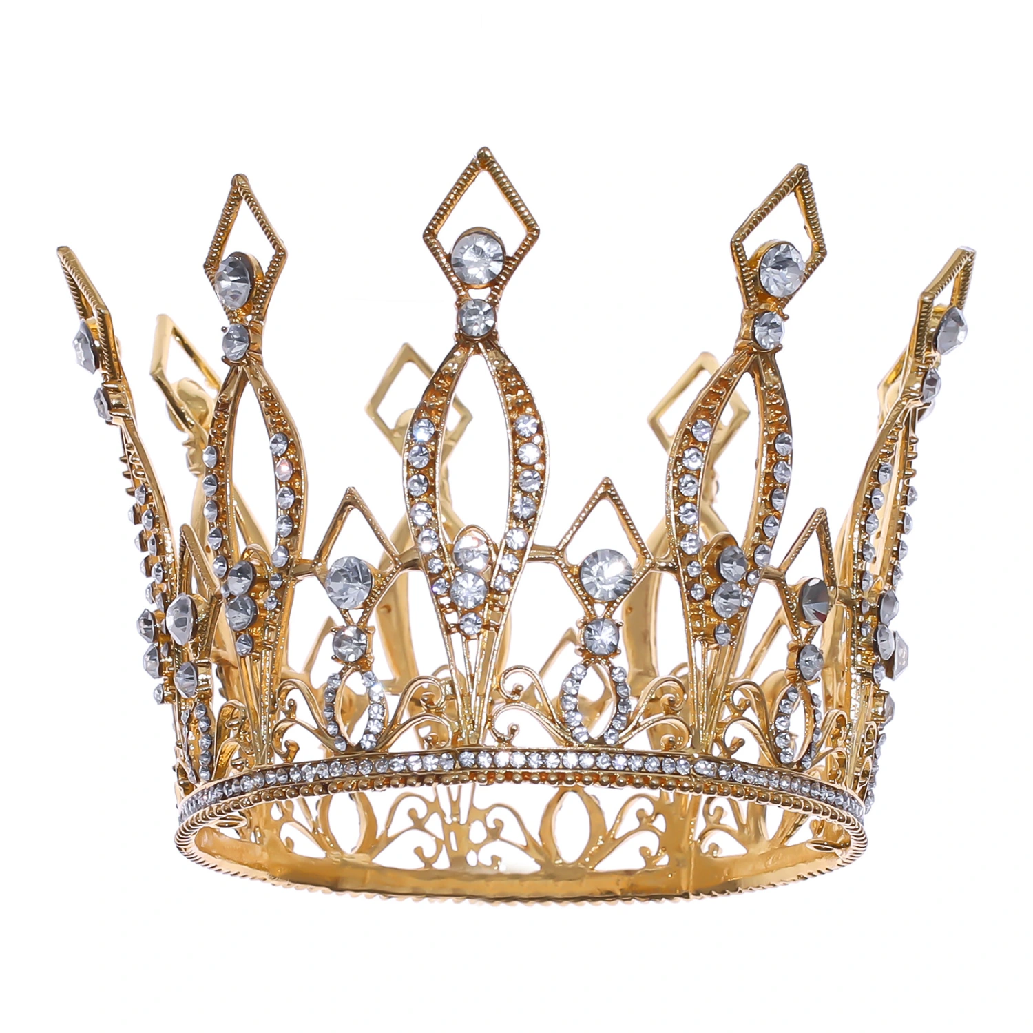 Golden King Crown Bride Full Circle Noble Crown Performance Decoration Photo Studio Shooting Accessories