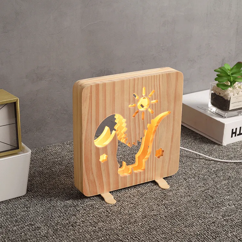 Wooden Night Light Custom 3D Projection Lamp LED