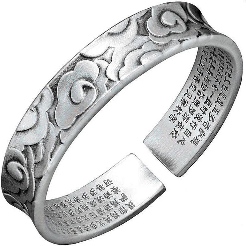 S925 Silver Elegant Lotus Auspicious Cloud Bracelet