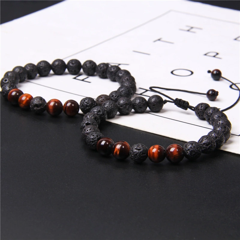 Natural Tiger Eye Stone Essential Oil Bracelet Women's Adjustable