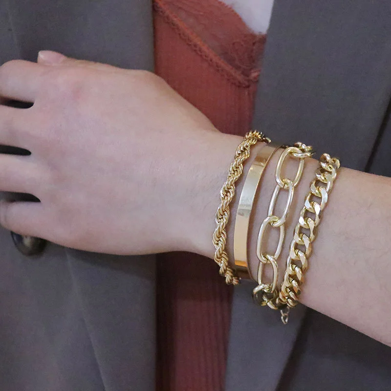 Spiral Twist Chain Mix And Match Bracelet Set