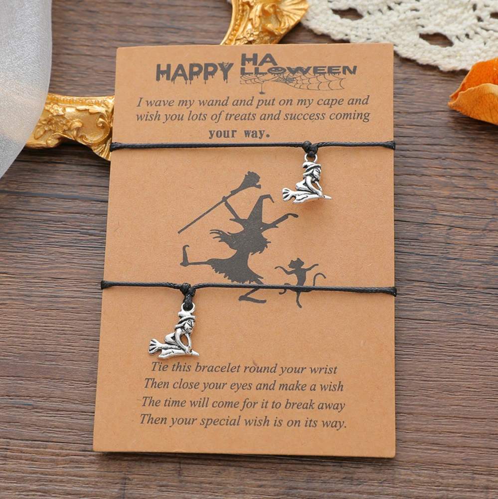 Halloween Witch Card Bracelet Personality Fashion Broom Witch