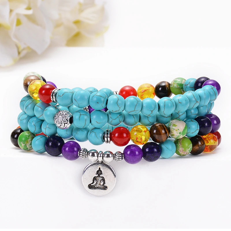 Yoga OM Tree Of Life Lotus Pendant Bracelet