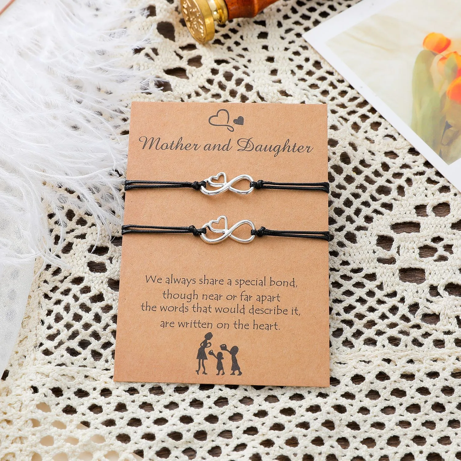Mother-daughter Parent-child Card Bracelet Personality 8 Characters