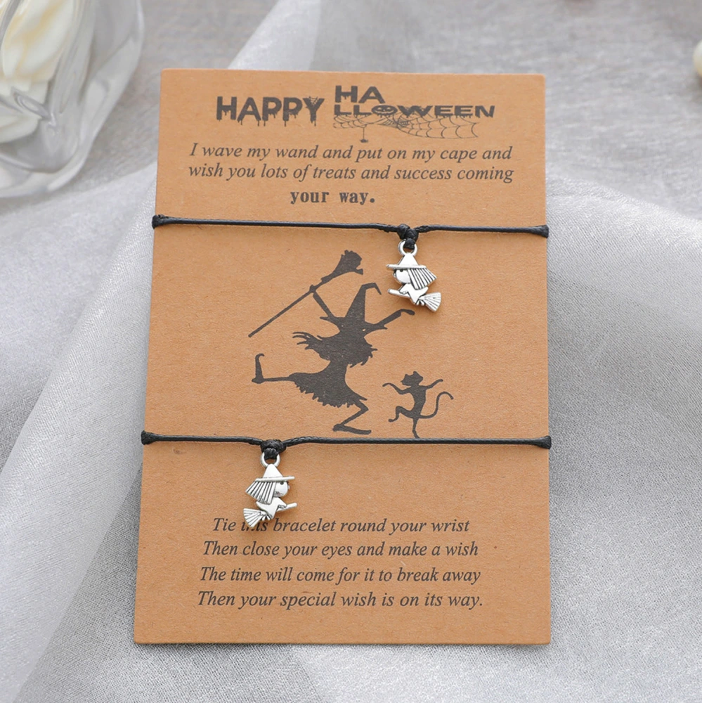 Halloween Spoof Card Bracelet Personalized Broom