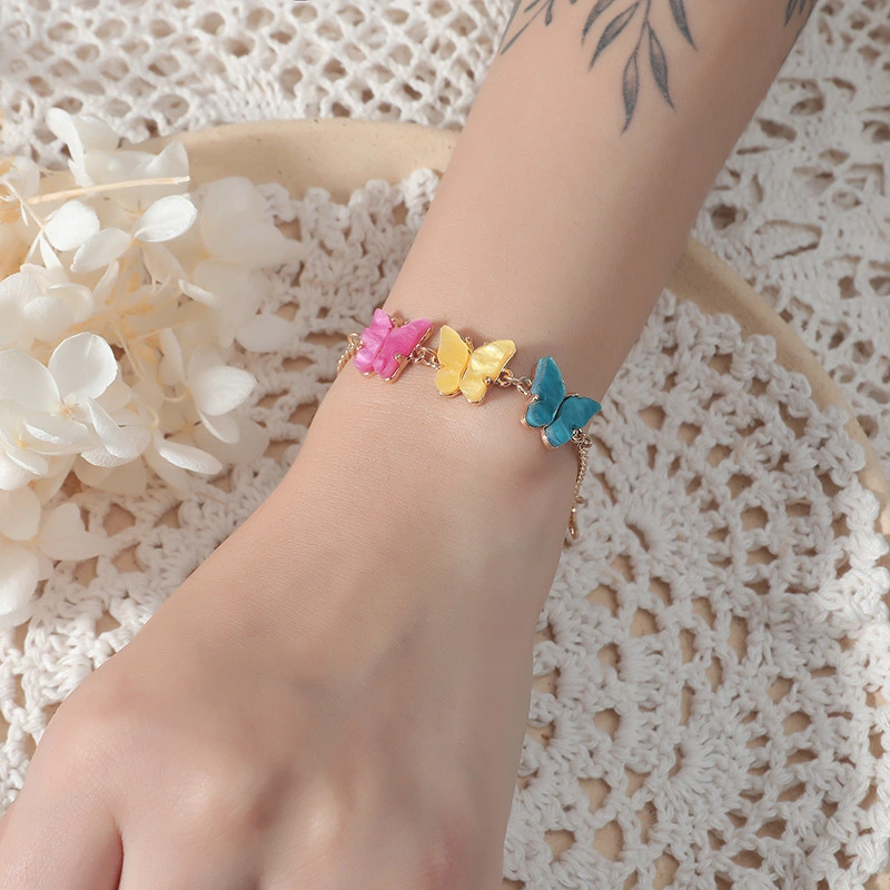 Personality And Creativity Three Color Butterfly Bracelet