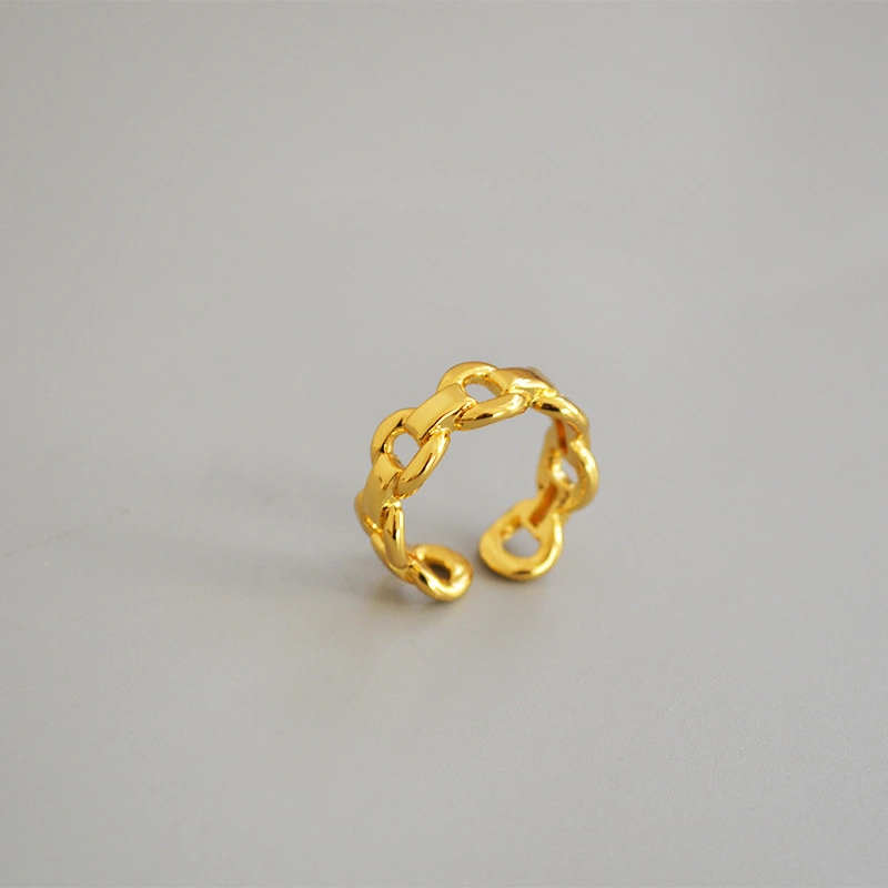 Simple Hollow Chain Design Ring Adjustable