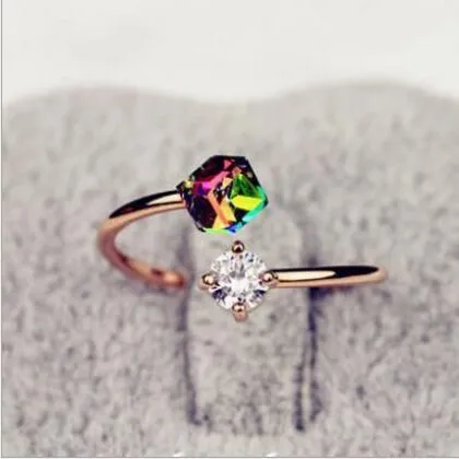 Rose Gold Vintage Zircon Ring Hipster Ladies