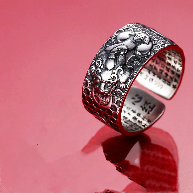 Pure Silver Brave Domineering Personality Sterling Silver Men's Ring