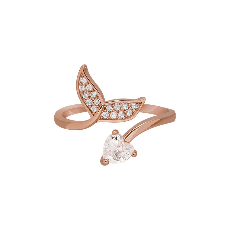 Real Gold Color-preserving Electroplating Mermaid  Ring