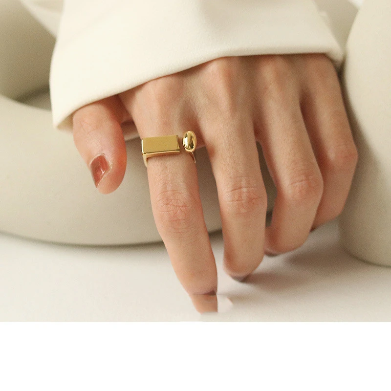 European And American Geometric Minimalist Ring Female D-shaped Fashion