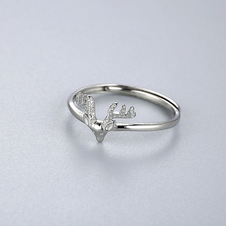 Sterling Silver  Antler Ring Elk ShapeSingle Ring