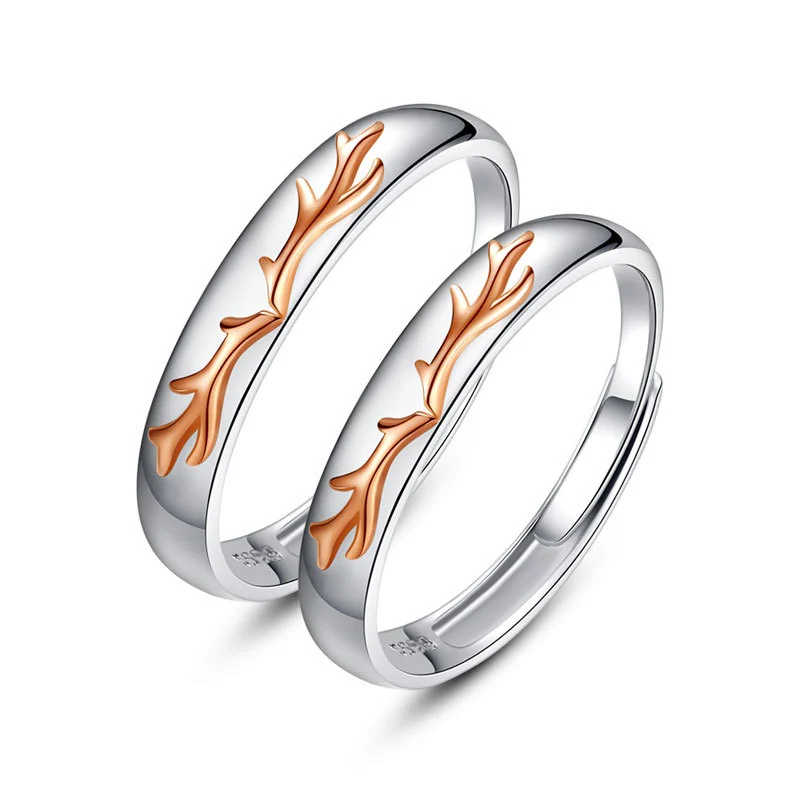 Sterling Silver Couple Ring Female And Male Pair
