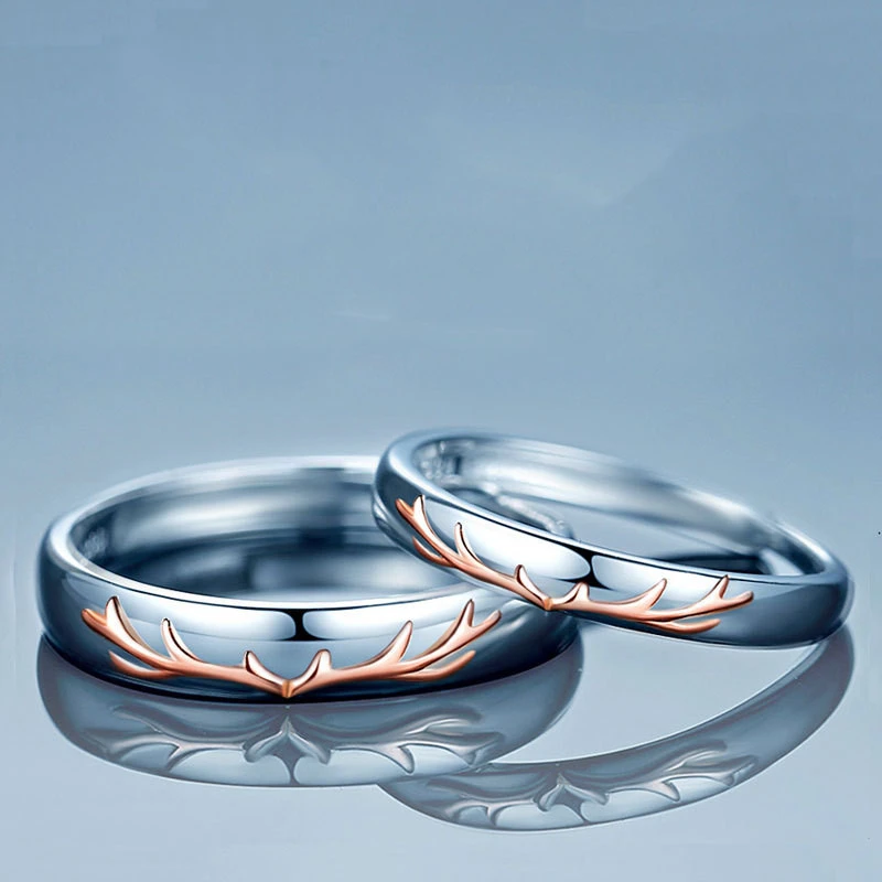 Sterling Silver Couple Ring Female And Male Pair